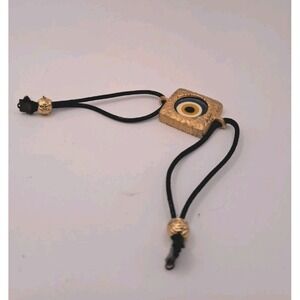 Evil Eye Bracelet Bead Gold Tone Vintage Art Deco Corded Broken Clasp